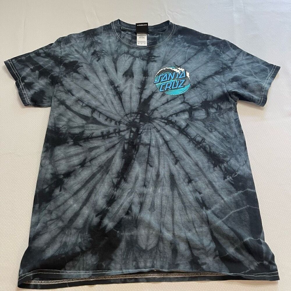 Santa Cruz Dark Blue Grey Tie Dye T-Shirt Size Medium